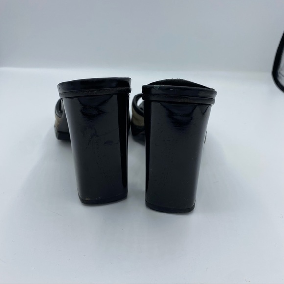 Gucci Y2K 90s vintage tweed heeled mule pump sandal size 6 academia classy luxe - Picture 3 of 11